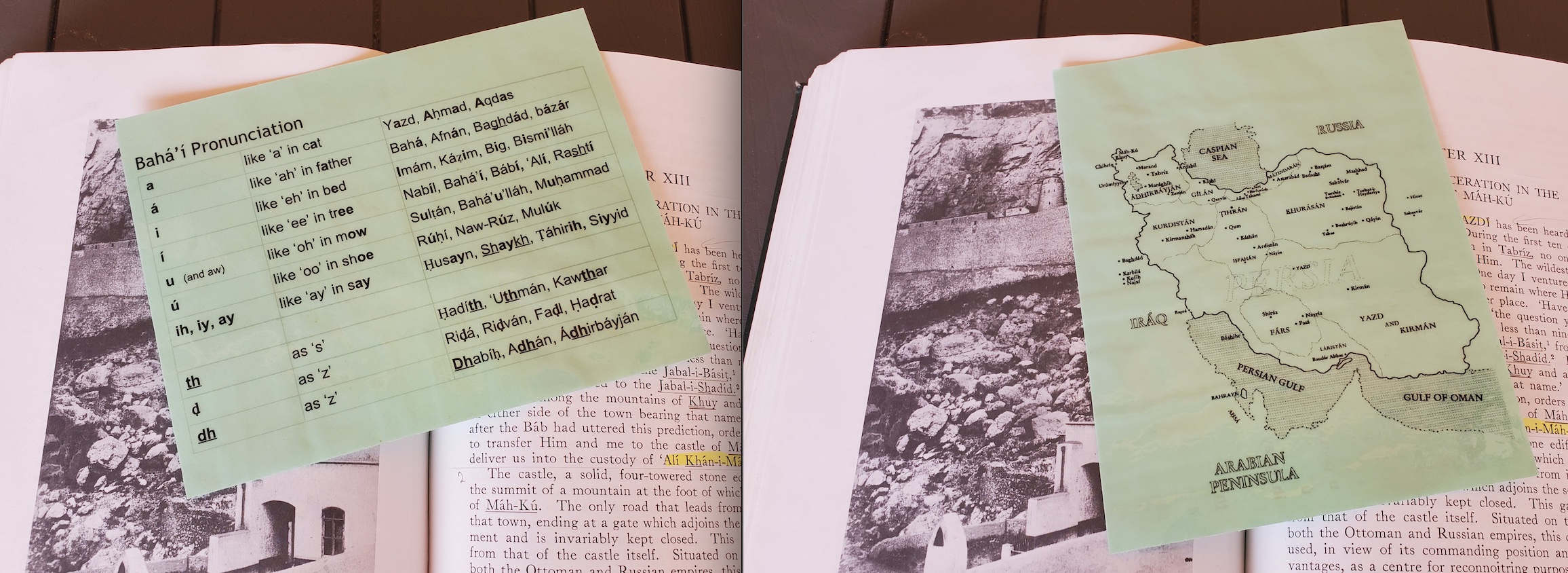 Penanda halaman peta dan pengucapan